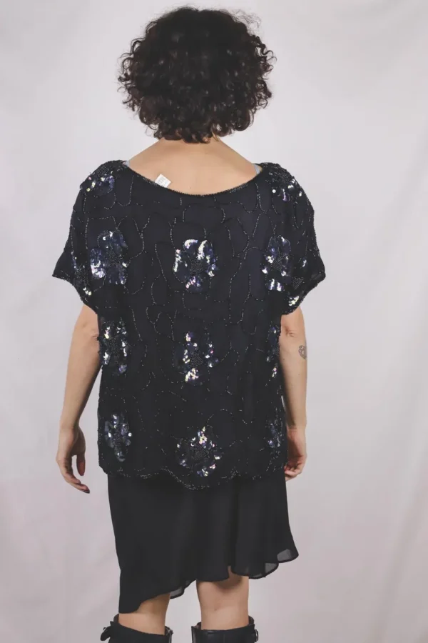 Adeline vintagesilkkipaljettipusero