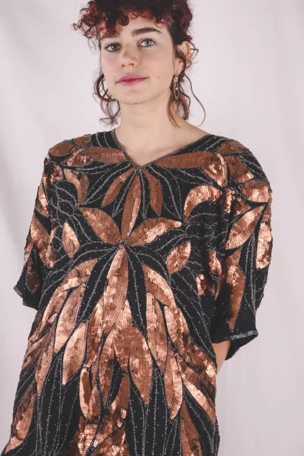 Alva vintagesilkkipaljettipusero