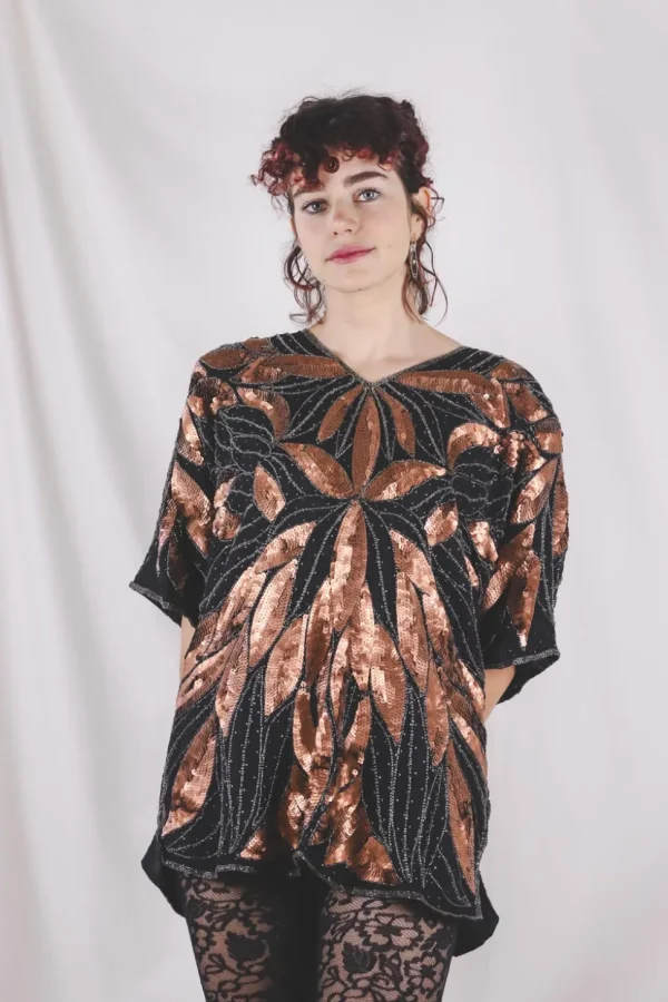 Alva vintagesilkkipaljettipusero