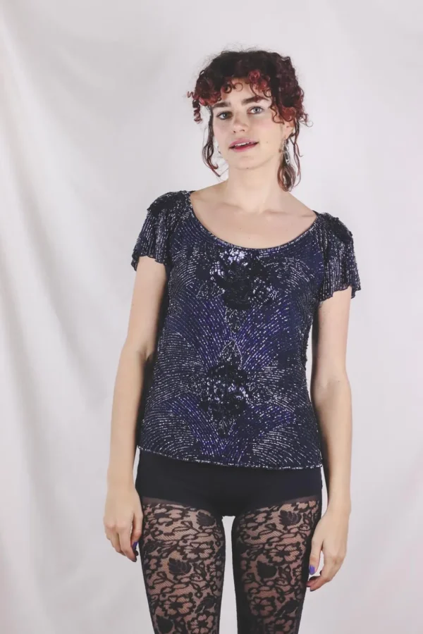 Amila vintagepaljettipusero