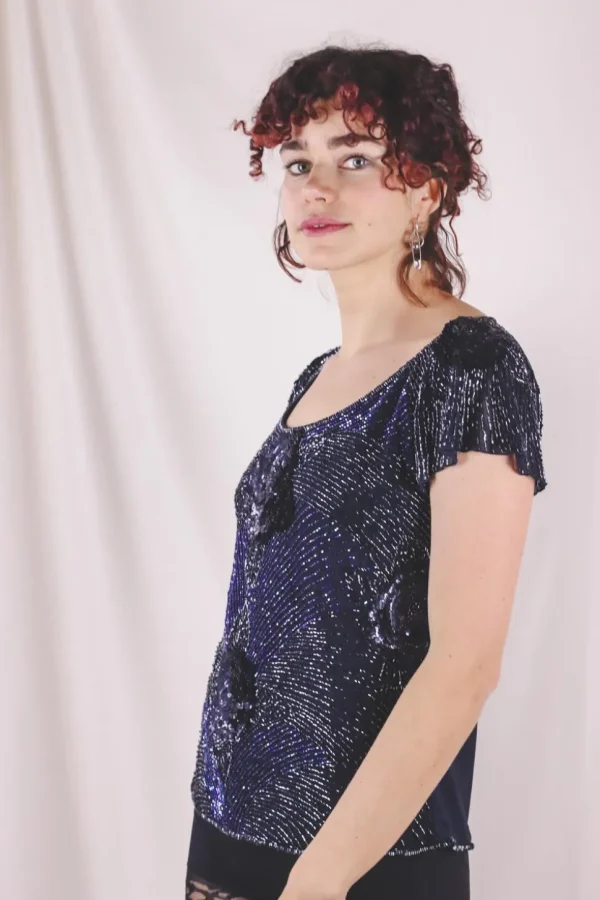 Amila vintagepaljettipusero