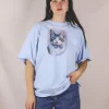 Baby blu cat vintage t-paita