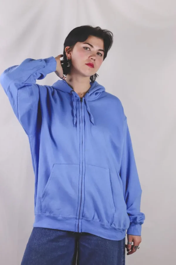 Baby blue zip vintagehuppari