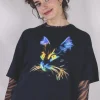 Black cat vintage t-paita