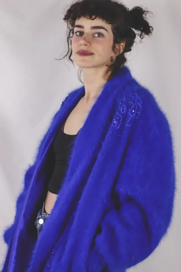 Blu vintageangoraneule