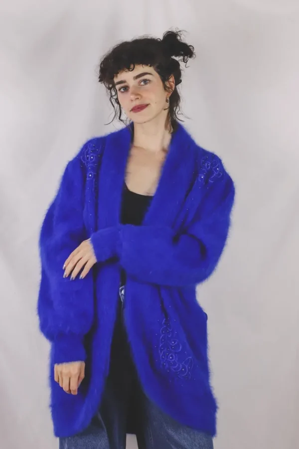 Blu vintageangoraneule