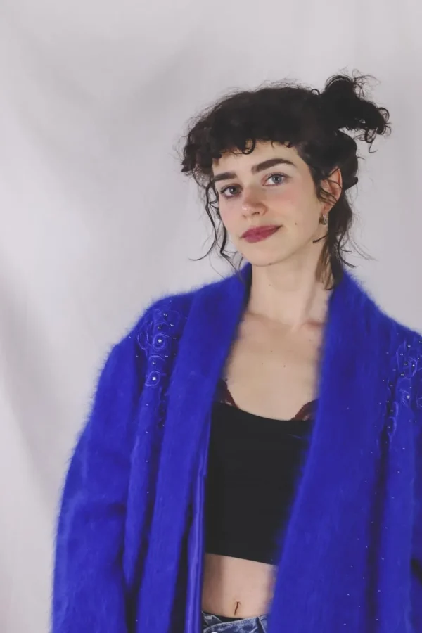 Blu vintageangoraneule
