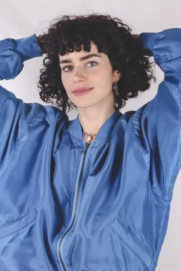 Blu vintagesilkkitakki