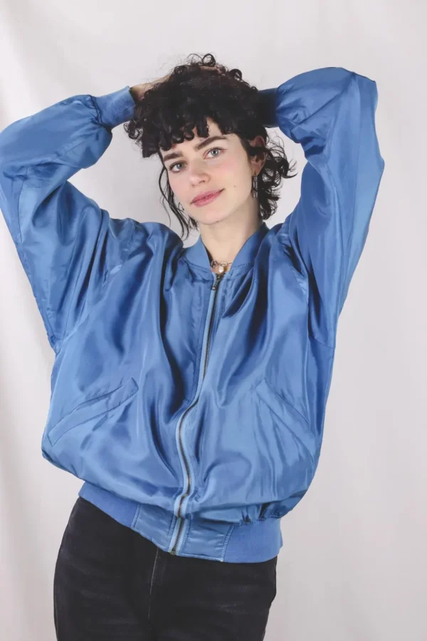 Blu vintagesilkkitakki