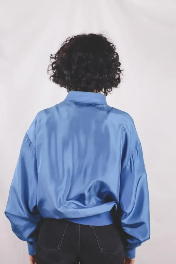 Blu vintagesilkkitakki