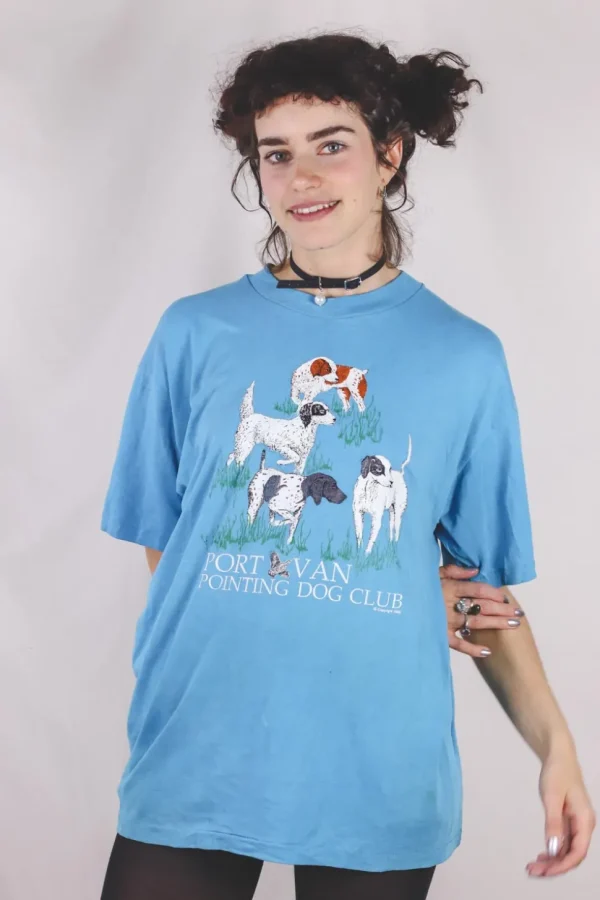 Blue dogs vintage t-paita