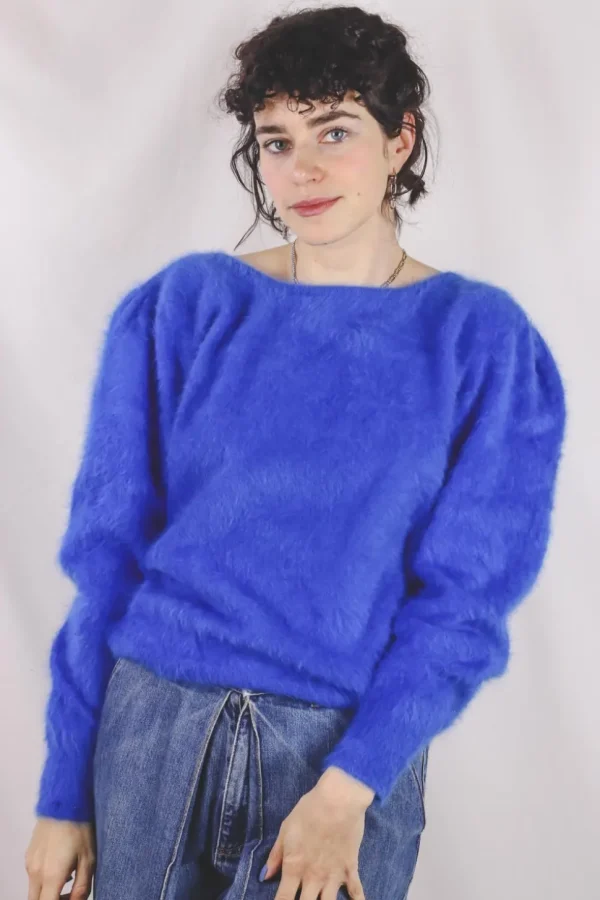 Blue vintageangoraneule