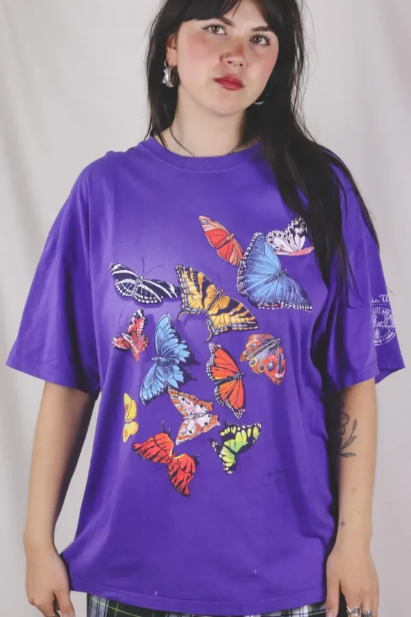 Butterflies vintage t-paita