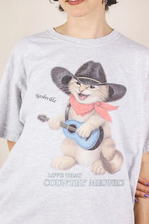 Country Meowsic vintage t-paita