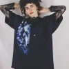 Dark night wolf vintage t-paita
