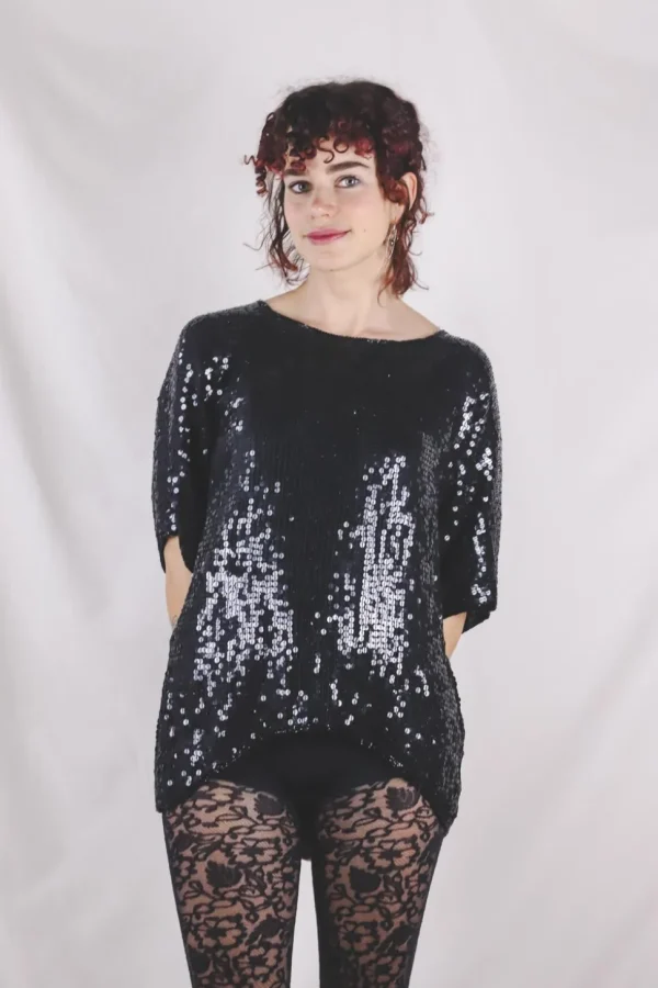 Dina vintagesilkkipaljettipusero
