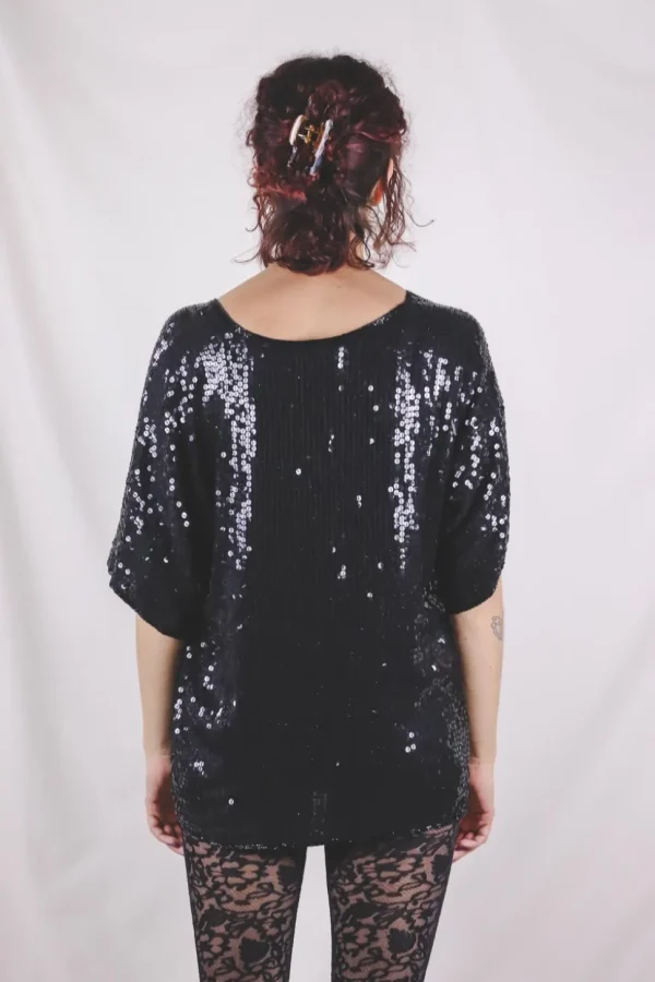 Dina vintagesilkkipaljettipusero