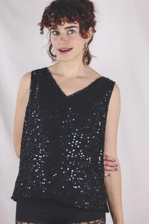 Elida vintagepaljettitoppi