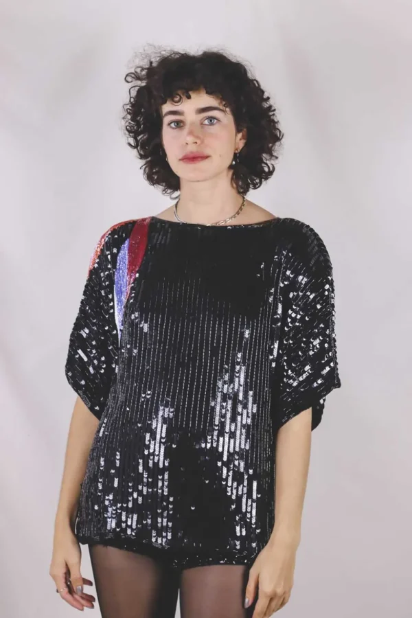 Elva vintagesilkkipaljettipusero