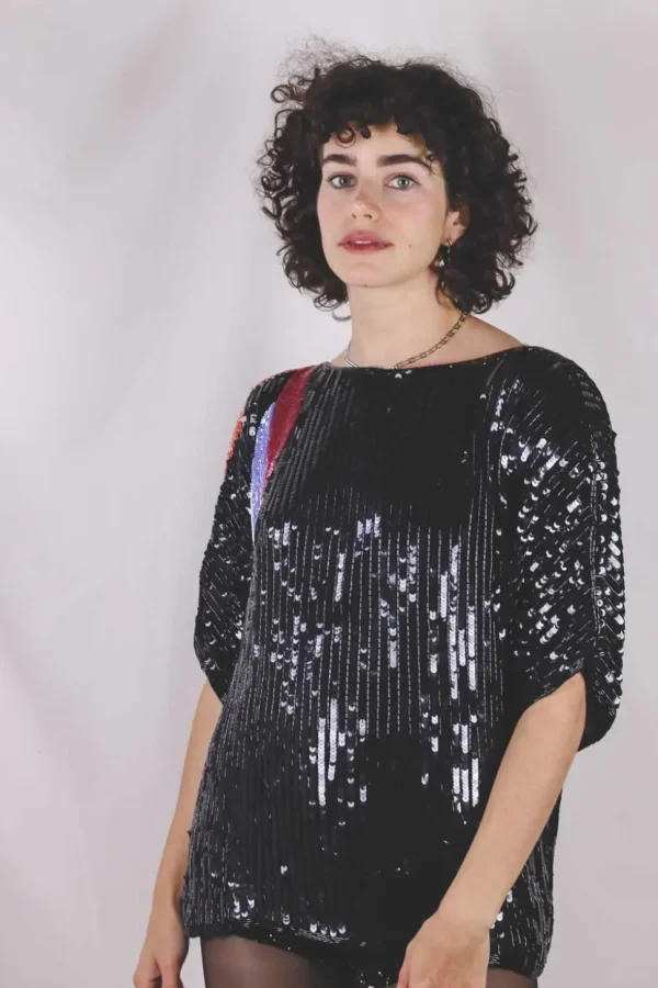 Elva vintagesilkkipaljettipusero