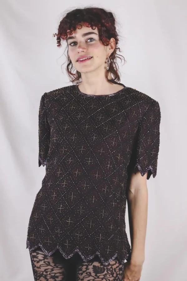 Emilda vintagepaljettipusero