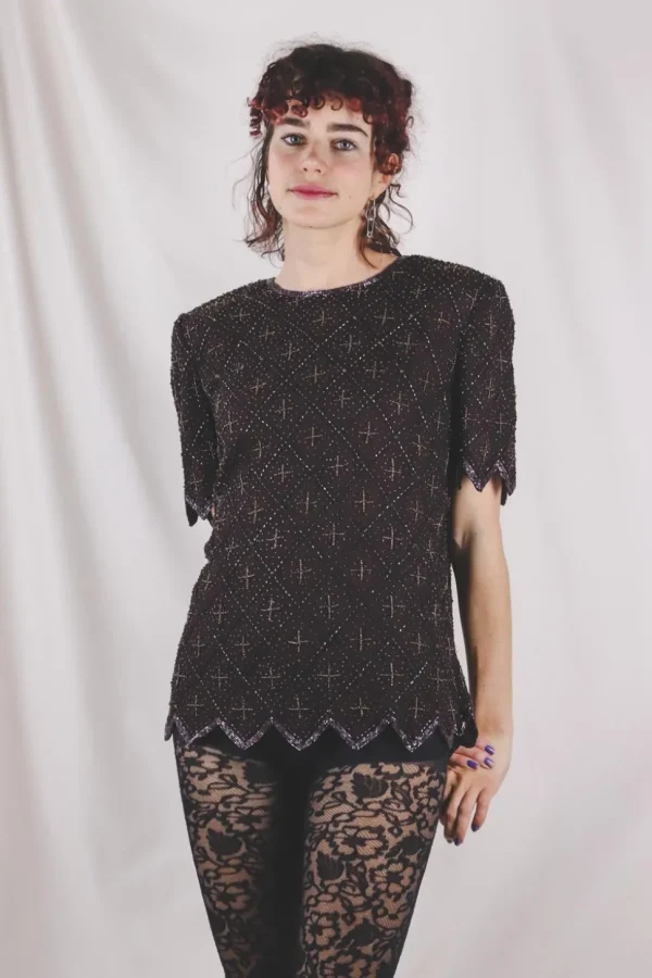 Emilda vintagepaljettipusero