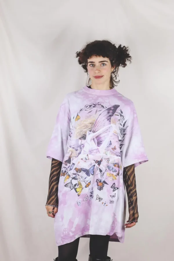 Fairy and butterflies vintage t-paita