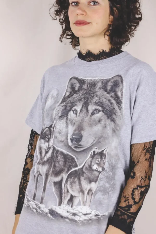 Grey wolf 10-luvun t-paita