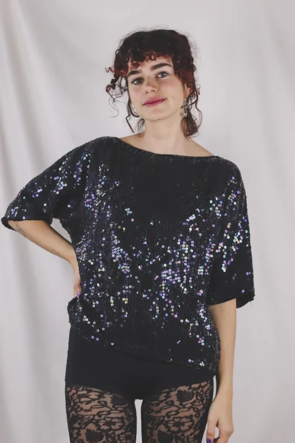 Ines vintagepaljettipusero