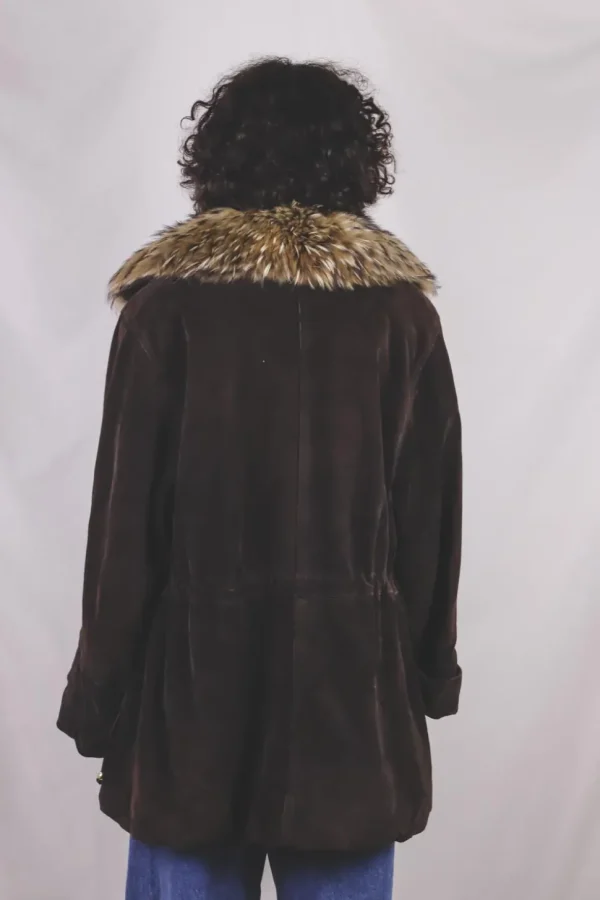 Leia vintagemokkanahkaparkatakki