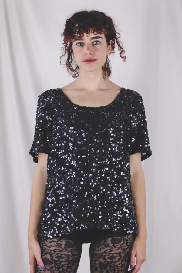 Leile vintagepaljettipusero