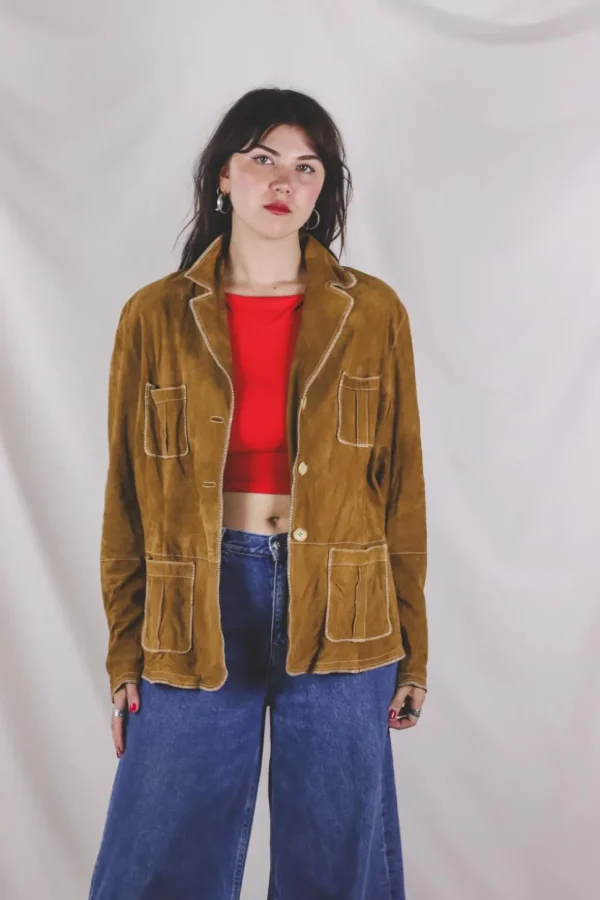 Nessa vintagemokkanahkatakki
