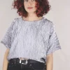 Nila krepattu vintage t-paita