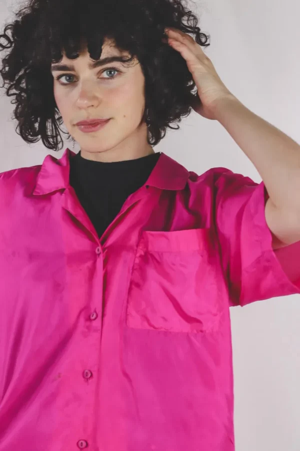 Pink vintagesilkkipusero