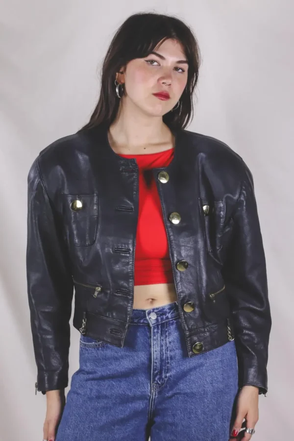 Polly vintagenahkatakki