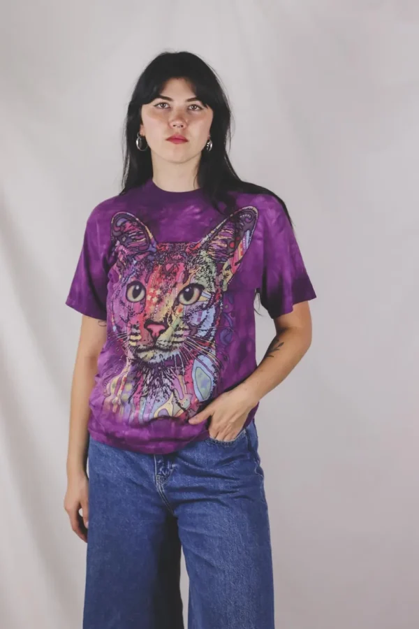 Purple kitten t-paita