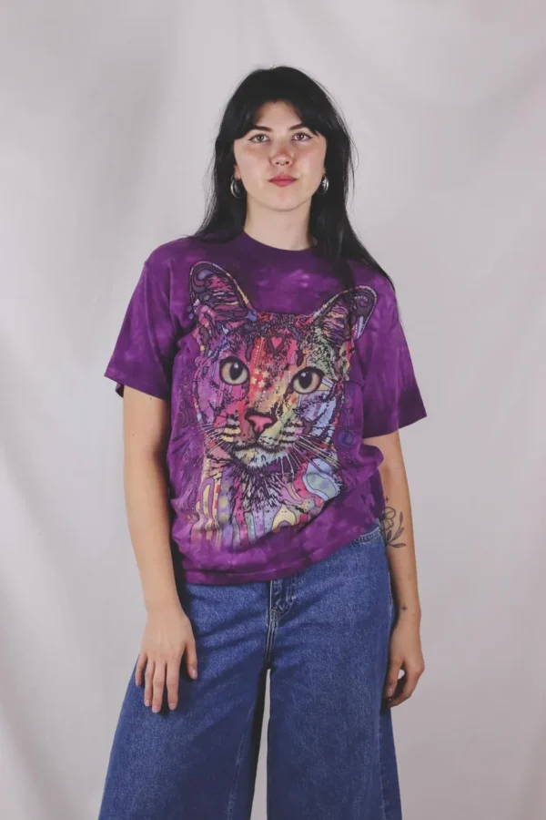 Purple kitten t-paita
