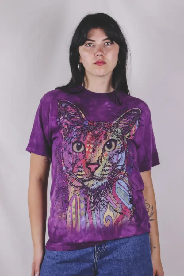 Purple kitten t-paita