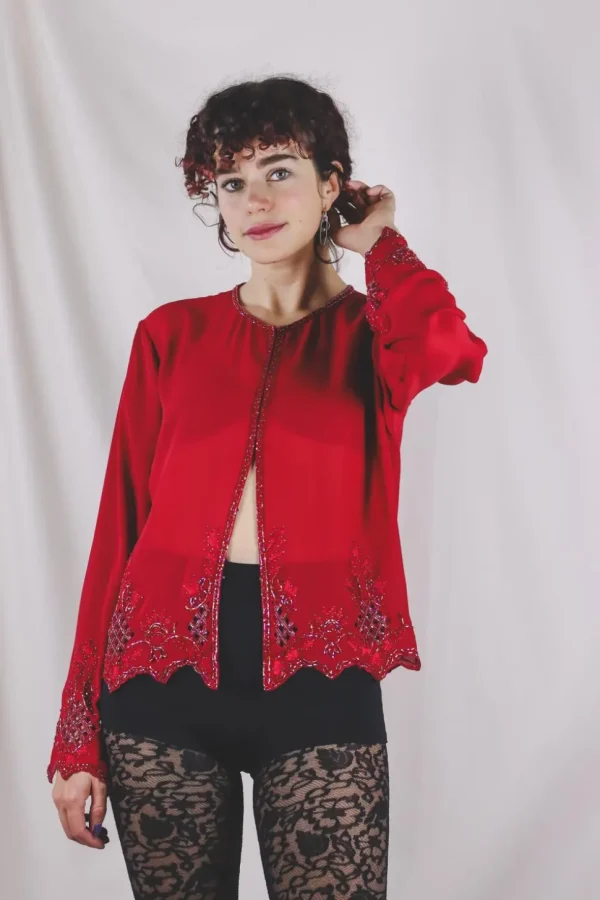 Sienna vintagepaljettipusero
