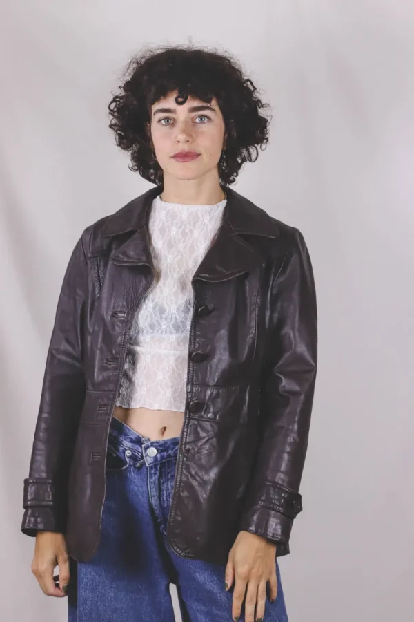 Silja kotimainen vintagenahkatakki