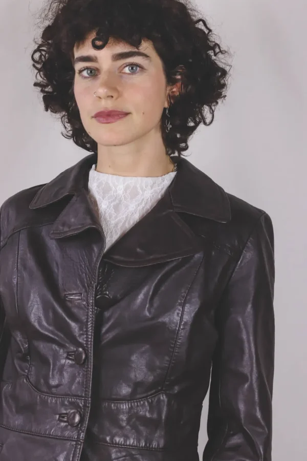 Silja kotimainen vintagenahkatakki