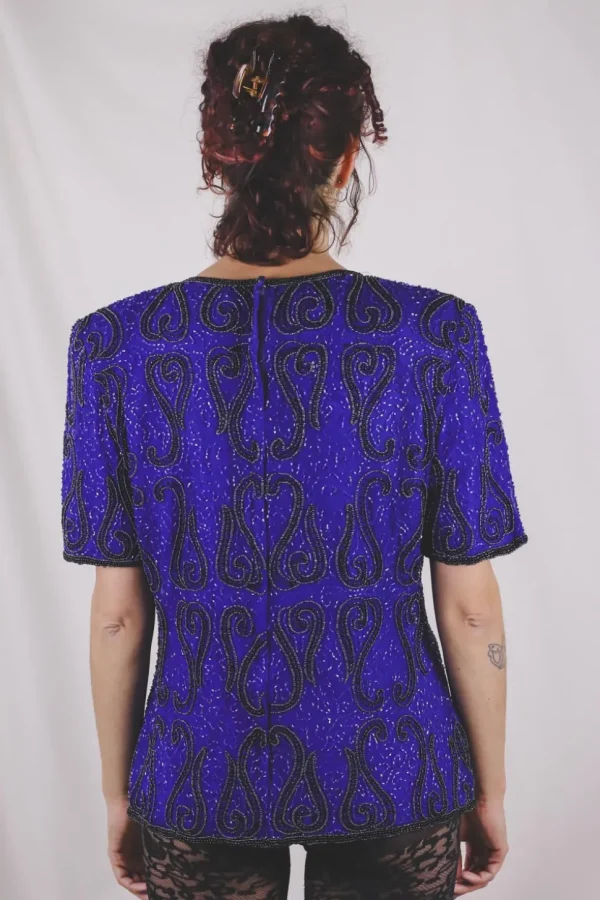 Sofi vintagesilkkipaljettipusero