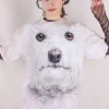 White lil dog t-paita