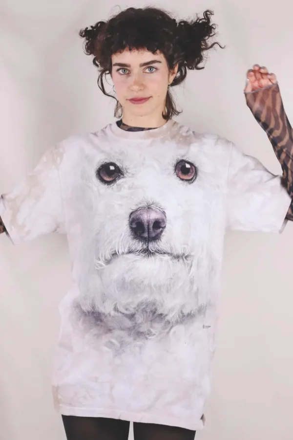 White lil dog t-paita
