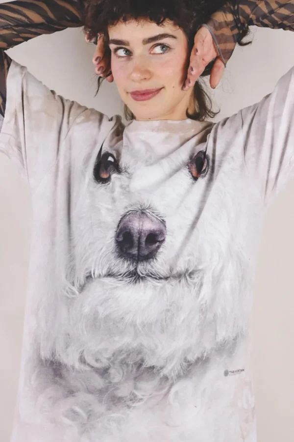 White lil dog t-paita