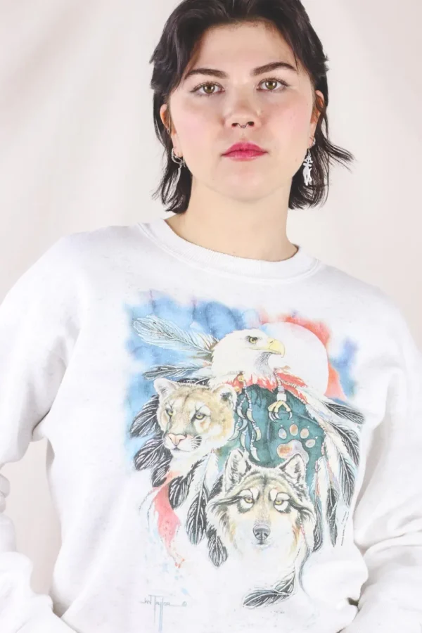 White wildlife 90-luvun vintagecollege