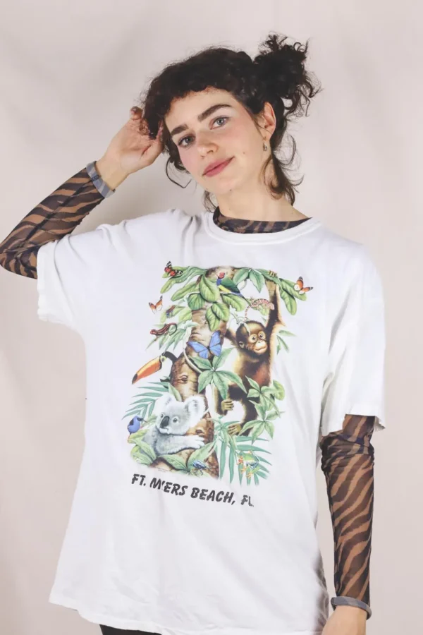 Wildlife jungle vintage t-paita