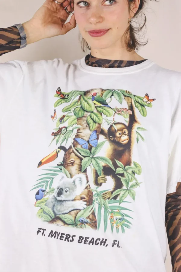 Wildlife jungle vintage t-paita