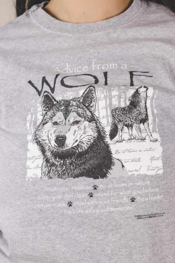 Wolf advice vintage t-paita