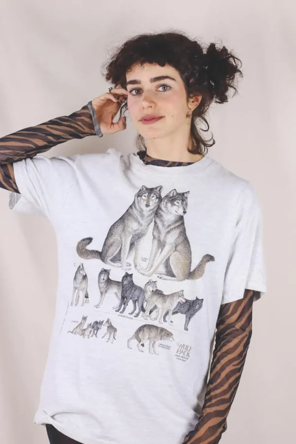 Wolf pack 90-luvun vintage t-paita